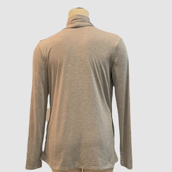 Forever 21 M Draped Collar Asymmetric Zip Casual Jacket Gray Pockets 194H - Picture 6 of 8